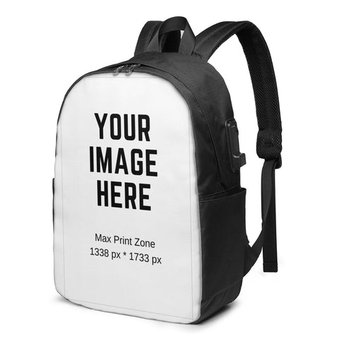 USB Men Backpack Custom Printed Your Own Design Backpacks For Adults